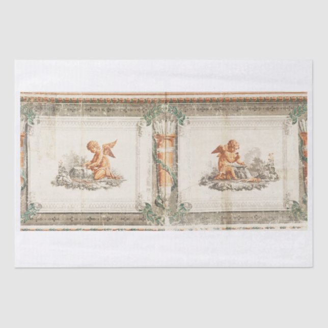 PAPEL DE TECIDO DE DECOPAGAÇÃO: FRIEZA FLORAL DE V (Frente )