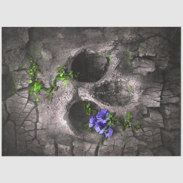 Papel de Tecido de Decoupage 12 Russo do Crânio (Frente )