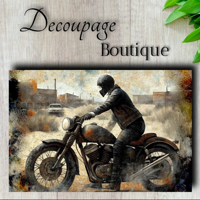 Papel de Tecido de Decoupage de Arte Biker (Biker Art Decoupage Tissue Paper)