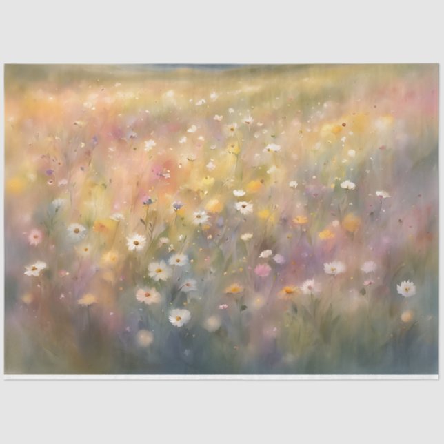 Papel de Tecido de Decoupage de Flor Selvagem Colo (Frente )