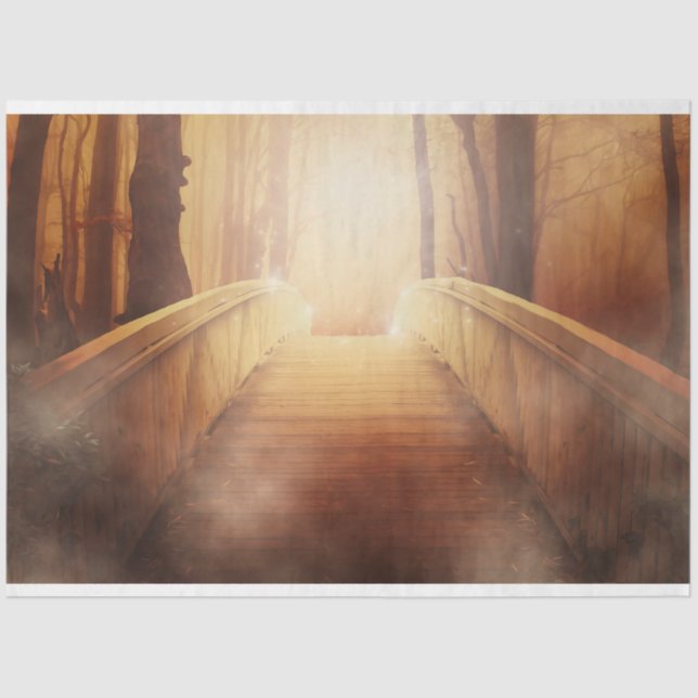 Papel de Tecido de Decoupage de Floresta de Fantas (Frente )