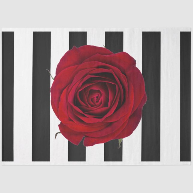 Papel de Tecido de Decoupage de Rosa vermelha 3D (Frente )