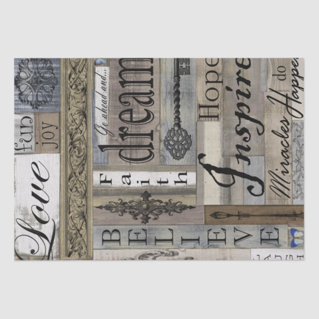 Papel de Tecido de Decoupage de Woods de Inspiraçã (Frente )