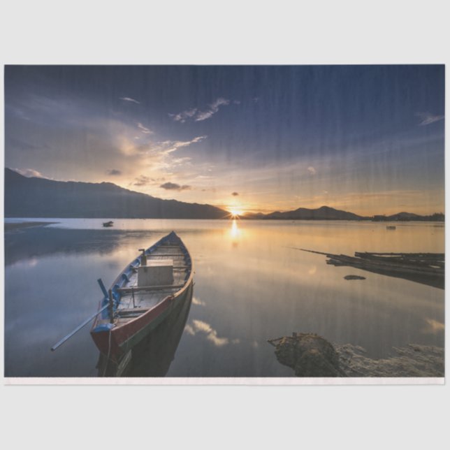 Papel de Tecido de Decoupage do Oceano de Barcos s (Frente )