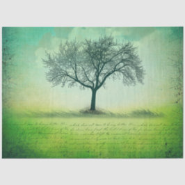 Papel de Tecido de Decoupage em Árvore Única