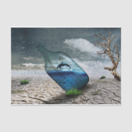 Papel de Tecido de Decoupage no Deserto do Golfinh