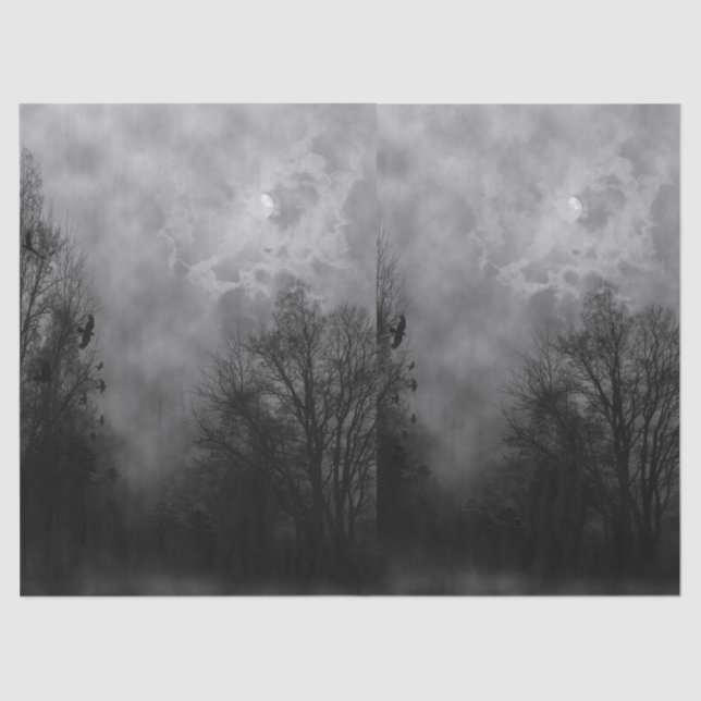 Papel de Tecido de Halloween Assombrado (Frente )