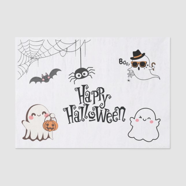 Papel de Tecido de Halloween bonito e assustador (Frente )
