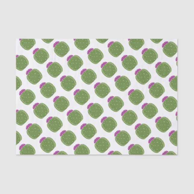 Papel de Tecido de Impressão de Cactus Curto-Flor  (Frente )