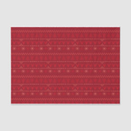 Papel de Tecido de Natal Padrão Nórdico Vermelho