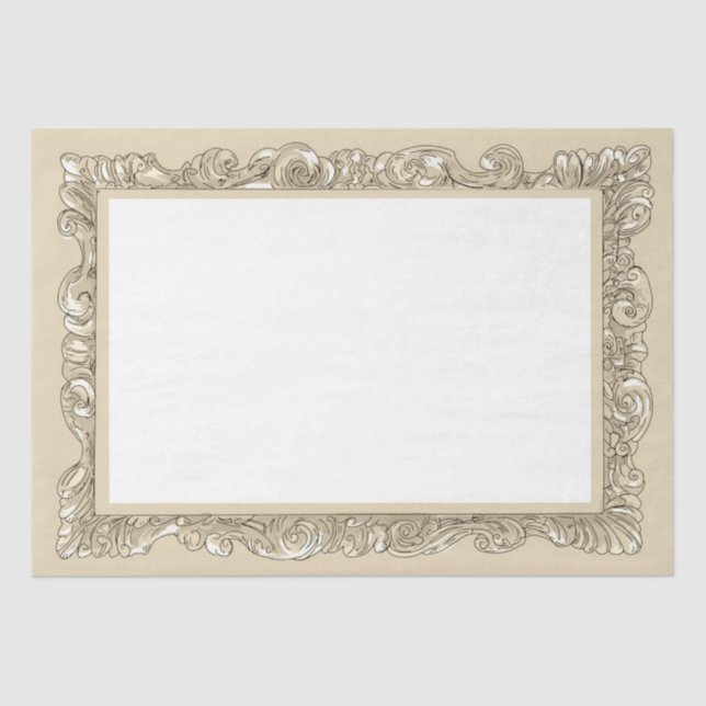 Papel de Tecido de Quadro Dourado do Ornamentado A (Frente )