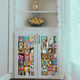 Papel de Tecido Desacoplado de Corujas Quadradas