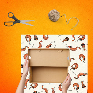 Papel de tecido do camarão engraçado