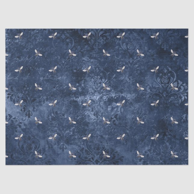 Papel de Tecido do Design 7 da Série Blue Bee (Frente )