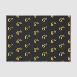 Papel de Tecido Dourado Preto, Faux (Sexto)