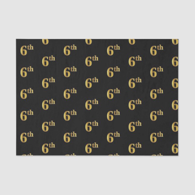 Papel de Tecido Dourado Preto, Faux (Sexto) (Frente )