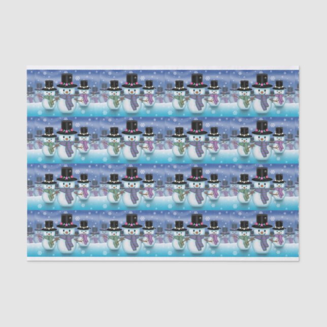 Papel de Tecido Feriado de Neve Cute (Frente )