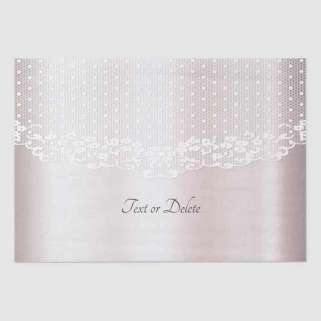 Papel de Tecido Floral Elegante de Lace Branco (Frente )