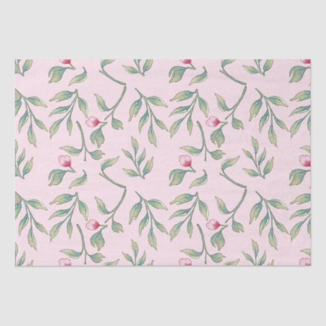 Papel de Tecido Floral Rosa Nosegmentado (Frente )
