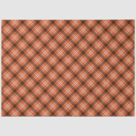 Papel de Tecido Gingham Preto e Laranja