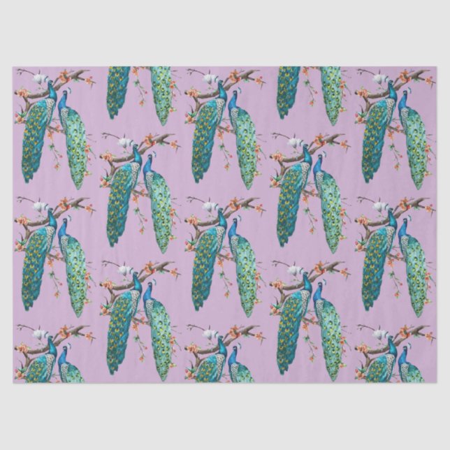Papel de Tecido Lilado Design da Série Peacock 6 (Frente )