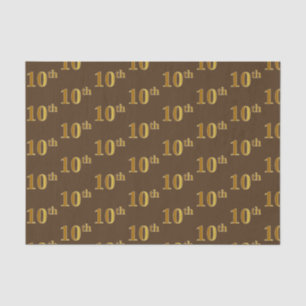 Papel de Tecido Marrom, Faux Dourado 10º (Décimo)