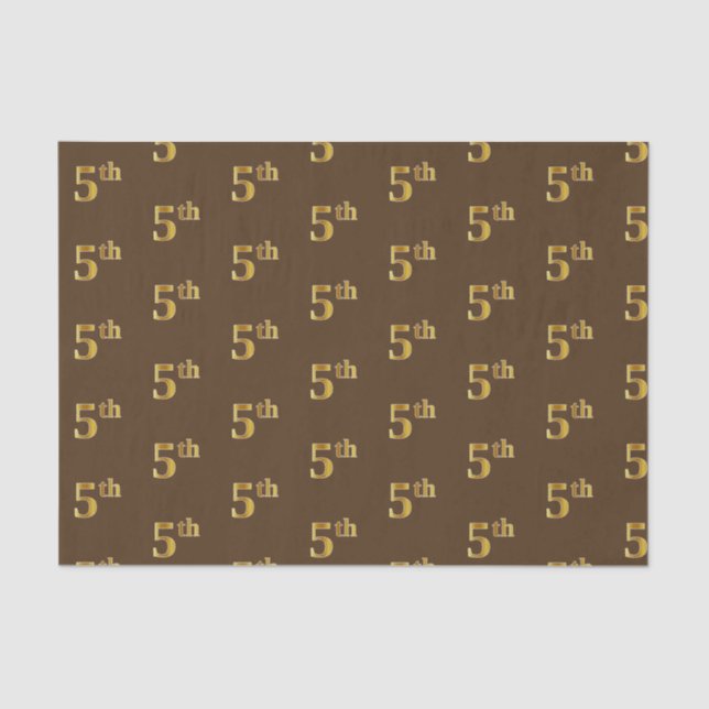 Papel de Tecido Marrom, Faux Dourado 5 (5º) (Frente )