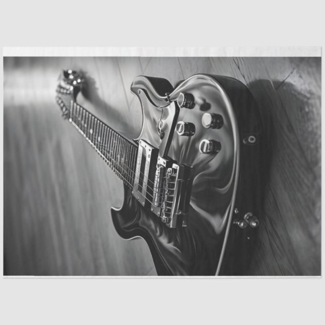 Papel de Tecido Monocromático para Violão Elétrico (Frente )