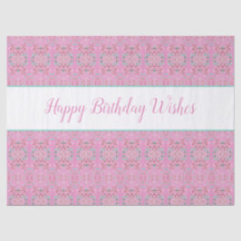 Papel De Tecido Padrão Com Felizes Desejos De Aniv