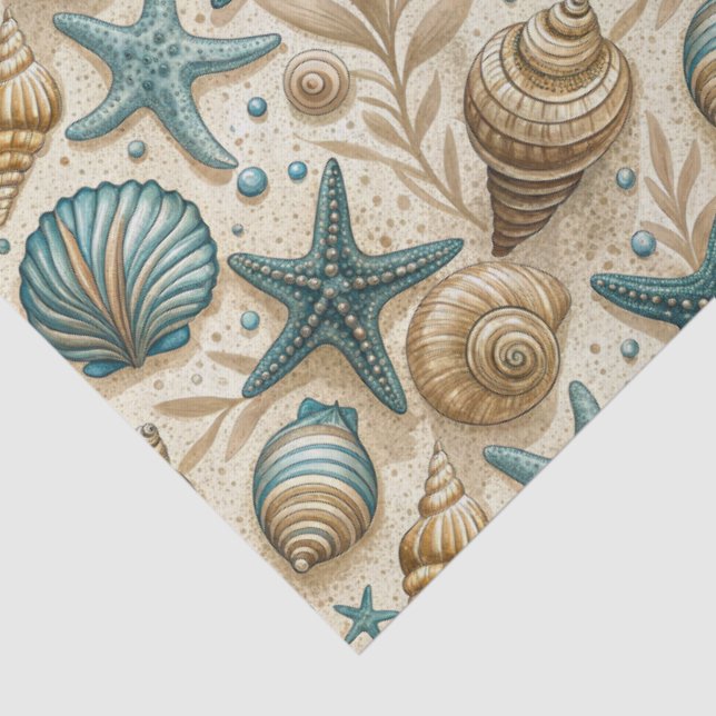 Papel de Tecido Padrão da Seashell (Detalhes)