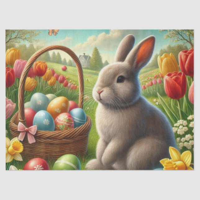 Papel de Tecido para Coelho Coelho da Páscoa de De (Frente )