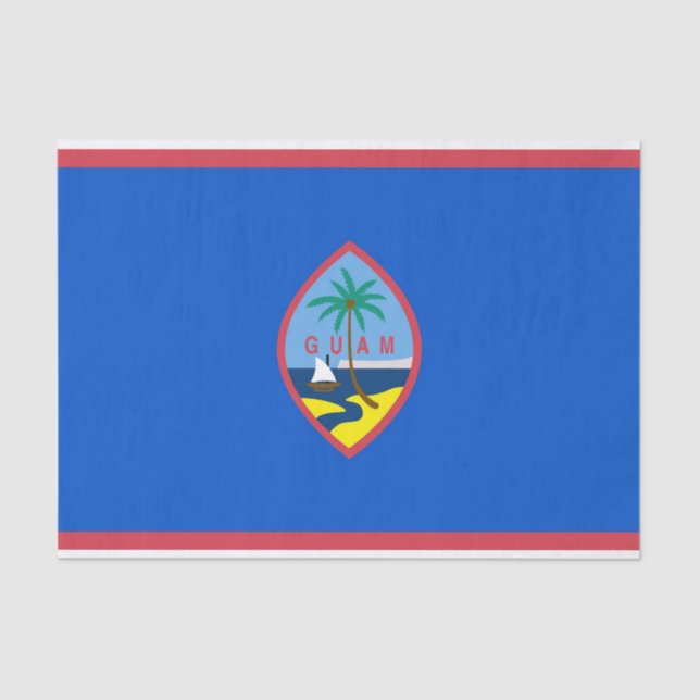 Papel de tecido Patriótico com bandeira de Guam (Frente )