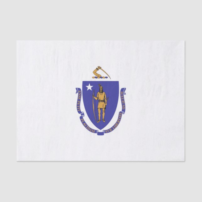 Papel de tecido patriótico com bandeira de Massach (Frente )