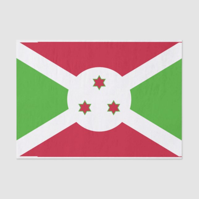 Papel de tecido Patriótico com bandeira do Burundi (Frente )
