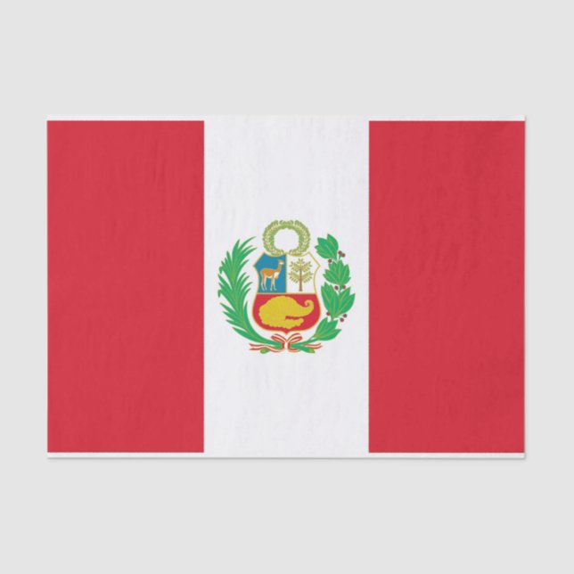 Papel de tecido Patriótico com bandeira do Peru (Frente )
