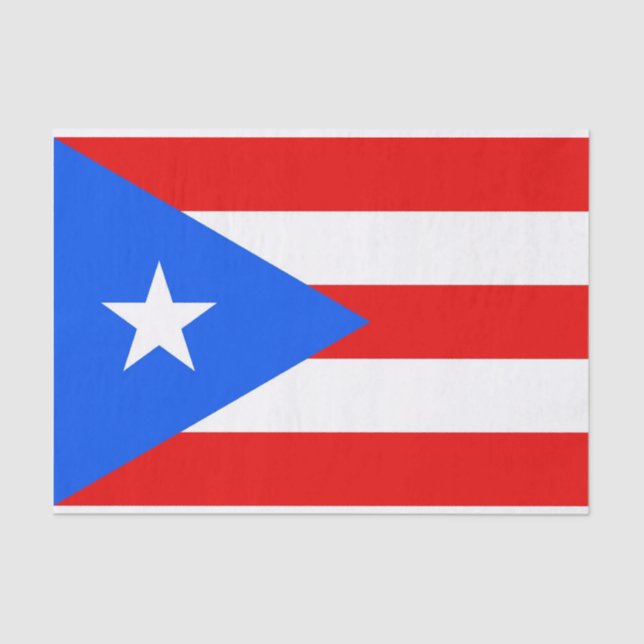 Papel de tecido Patriótico com bandeira Porto Rico (Frente )