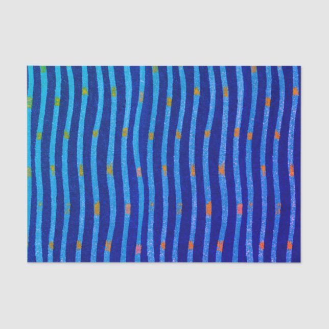 Papel de Tecido PISCADO AZUL WAVEY (Frente )