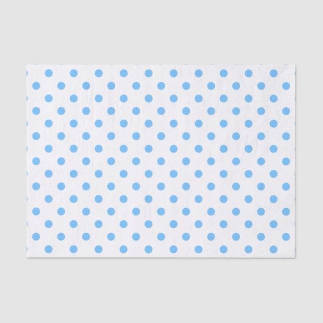 Papel de Tecido Polkadots Azul e Branco (Frente )