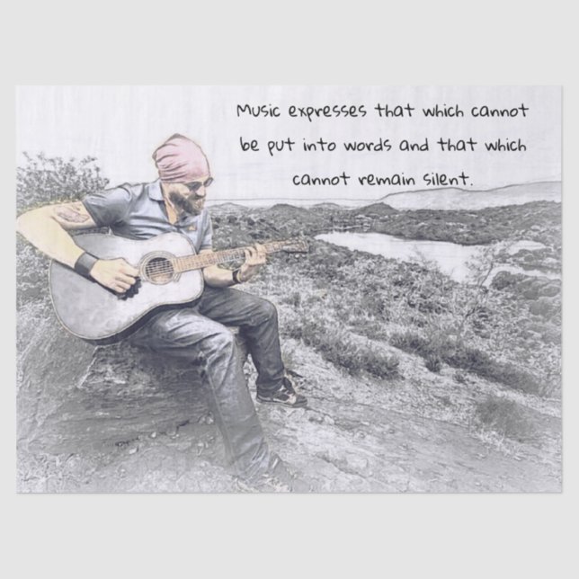 Papel de Tecido Presente com Músico (Frente )