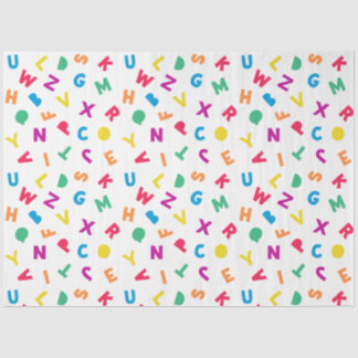 Papel de Tecido Rainbow Alphabet Scramble
