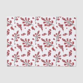 Papel de Tecido Red Holly Berries Ilustrado