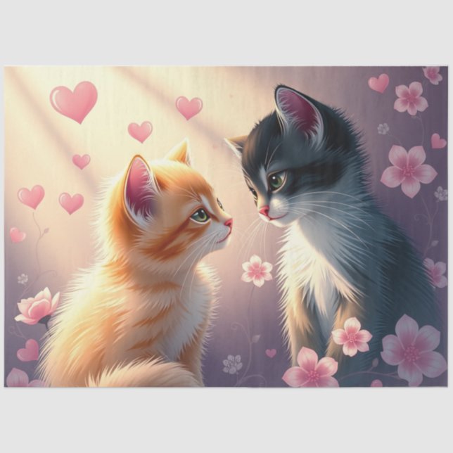 Papel de Tecido Romântico Colorido (Frente )