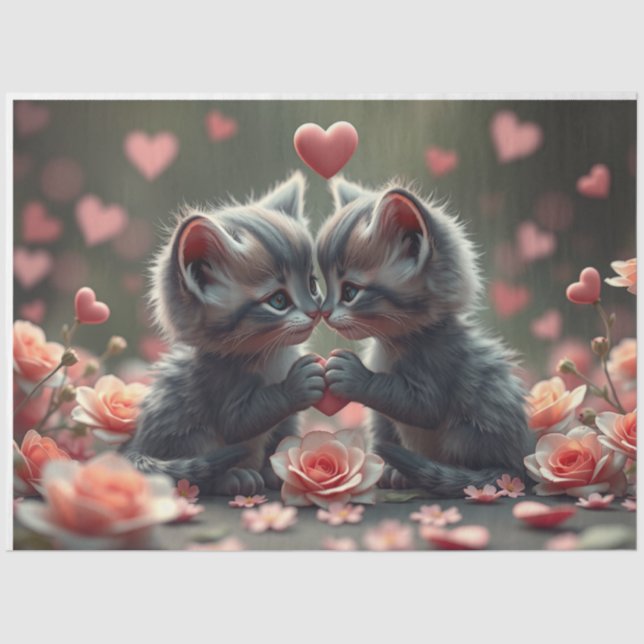 Papel de Tecido Romântico Colorido (Frente )