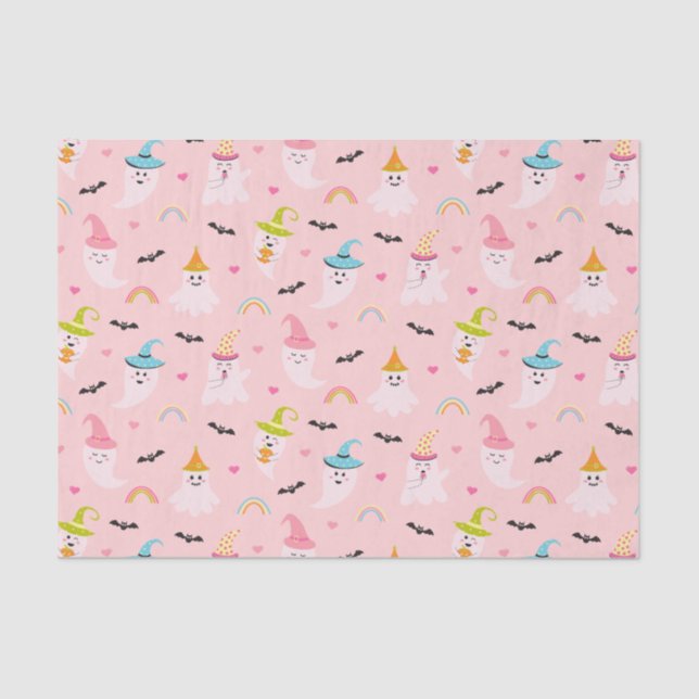 Papel de Tecido Rosa Halloween (Frente )