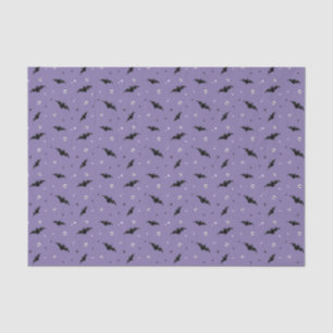 Papel de Tecido Spooky Bats & Skulls - Roxo