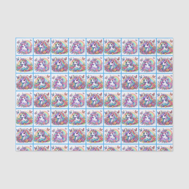 Papel de Tecido Unicórnio Brilhante (Frente )