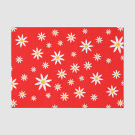 Papel de Tecido Vermelho Daisy