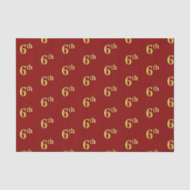 Papel de Tecido Vermelho, Faux Dourado 6 (Sexto)