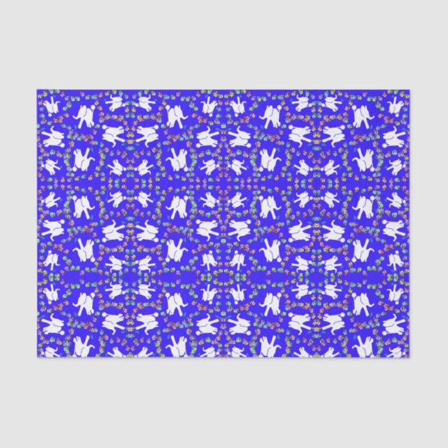 Papel de tecidos brancos e bonitos para elefantes  (Frente )