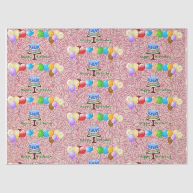 Papel de tecidos de aniversário (Frente )